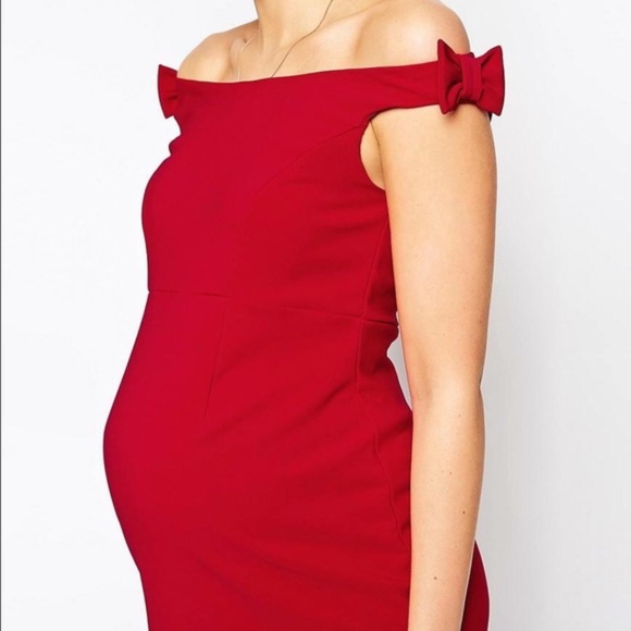 red bodycon maternity dress